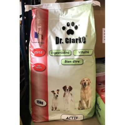 Croquettes chiens Dr Clarke adulte Actif 25/12 20kg