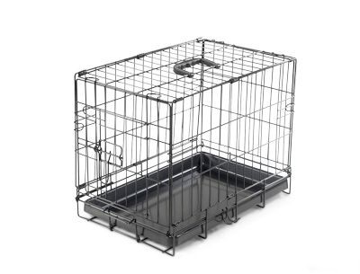 Cage chien en métal zingué noir